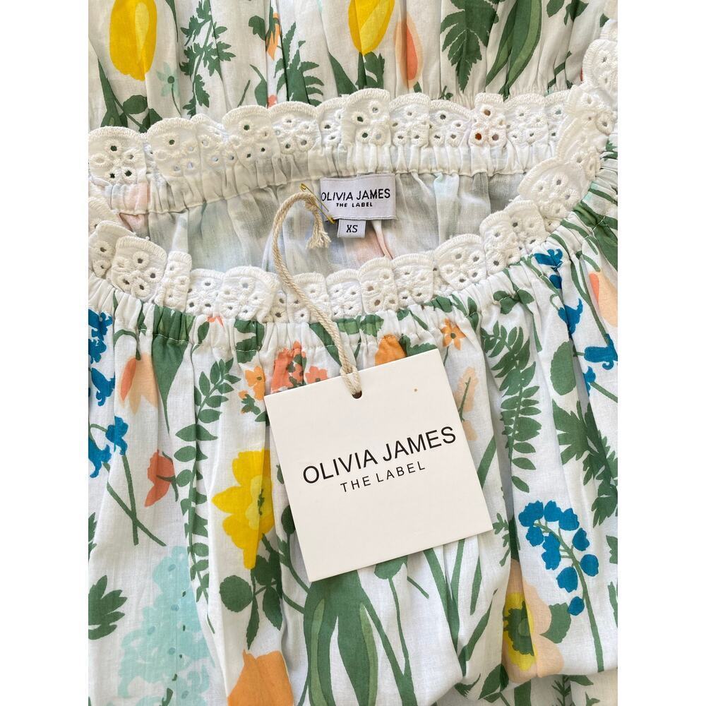 Olivia James The Label Josie Off The Shoulder Floral Puff Sleeve Midi Dress - Picture 7 of 11